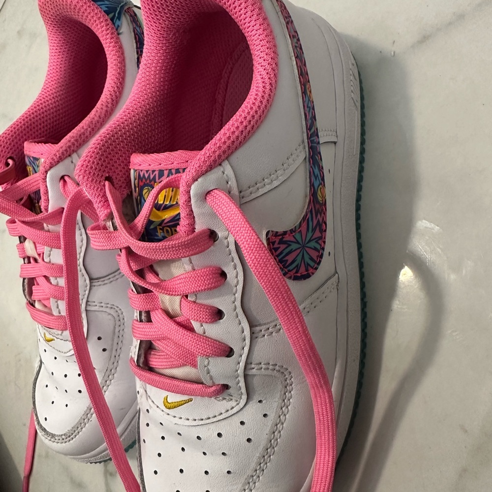 Nike Air Force One Pink and White Sneakers